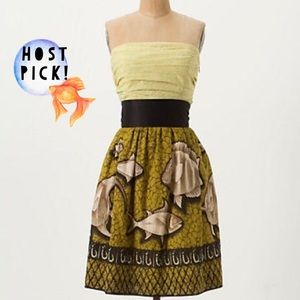 Vanessa Virginia Baxter Bay Batik Strapless Fish Dress
